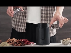 Pembuat Espresso Otomatis Kecil 40g, Penggiling Kopi Hitam Matte Biji Bumbu Mini