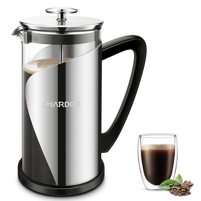 BPA Free Electric French Press Pembuat Kopi Stainless Steel ABS 2 Layer Filter 1000ml
