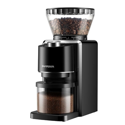 Ultra Fine Profesional Conical Burr Coffee Grinder Kasar 35 Pengaturan Lampu LED
