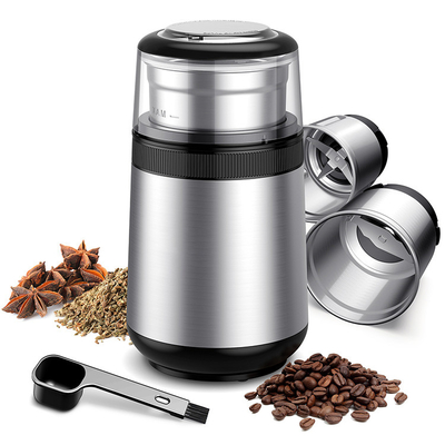 Pembuat Kopi 2 Cangkir yang Dapat Dilepas 200W Multi Fungsi Penggiling Kacang Listrik yang Dapat Disesuaikan