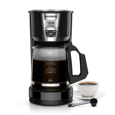 Tuangkan Otomatis Di Atas Pembuat Kopi Tetes Stainless Steel 1.8L 12 Cangkir Hitam