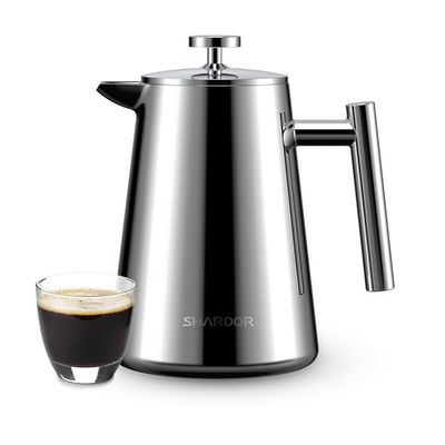 1000ML Otomatis French Press Pembuat Kopi Perjalanan Stainless Steel Dinding Ganda