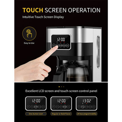 900W Drip Coffee Maker Tetap Hangat Mesin Kopi Otomatis yang Dapat Diprogram 10 12 Cangkir Teh