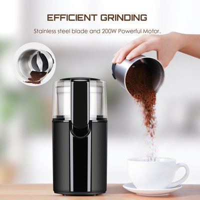 UL Plug Electric Coffee Grinder Mesin Penggiling Kopi Stainless Steel Hitam Bubuk Kasar