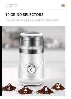 Knob Waktu Penggiling Biji Kopi Stainless Steel Penggiling Burr Otomatis yang Dapat Disesuaikan