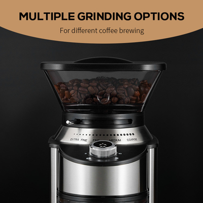 200W Espresso Burr Coffee Grinder Dengan Lampu LED Biru dan Kunci Pengaman