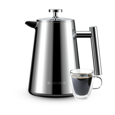 1000ml/34oz Stainless Steel Plunger Kopi Pot Vakum 13.4*20.5cm