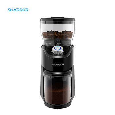 100W Penggiling Kopi Hitam Otomatis Portabel 240g Conical Burr 2-12 Cangkir 14 Dapat Disesuaikan