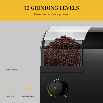 Mesin Penggiling Kopi Mini Disesuaikan 60g Dapur Kecil Rumah Mesin Espresso PSE