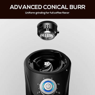 14 Adjustable Conical Burr Coffee Grinder Espresso Pengaturan Grind yang Luas