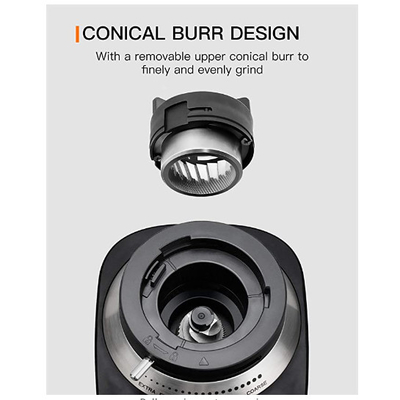 Stainless Steel Electric Conical Burr Coffee Grinder Espresso Coffee Press 19 Pengaturan