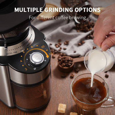 Kapasitas Tinggi Profesional Conical Burr Coffee Grinder ABS Dengan 19 Pengaturan Grind Yang Tepat