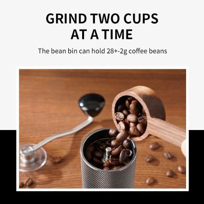 Tenang Conical Burr Manual Penggiling Kopi Aluminium Alloy Stainless Steel 25g Dibawa Dengan Mudah