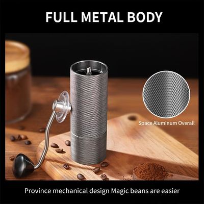 Tenang Conical Burr Manual Penggiling Kopi Aluminium Alloy Stainless Steel 25g Dibawa Dengan Mudah