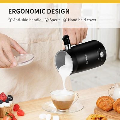 Electric Espresso Milk Frother Warmer Heat Black Komersial Milk Steamer Machine