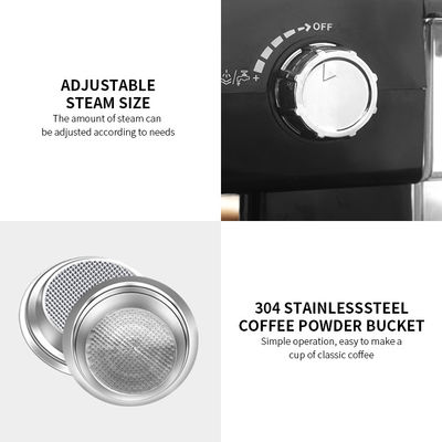 1.25L Removable Battery Powered Coffee Machine Pressure Gauge Milk Frother Steamer Machine