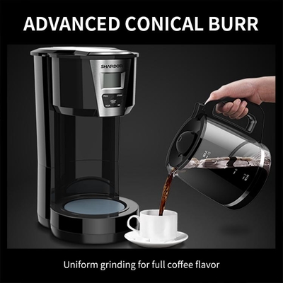 Tuangkan Otomatis Di Atas Pembuat Kopi Tetes Stainless Steel 1.8L 12 Cangkir Hitam