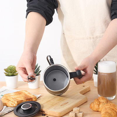 300ML 4-In-1 Espresso Milk Frother Hitam Dingin Panas Susu Pemanas Busa Dapat Dilepas