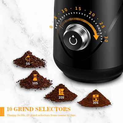 Kapasitas 70g Burr Mill Grinder 63 Db Noise Timing Knob Portable Burr Coffee Grinder