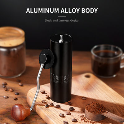 Penggiling Kopi Manual Portabel yang Dapat Disesuaikan, Aluminium Alloy Stainless Steel Burr Grinder