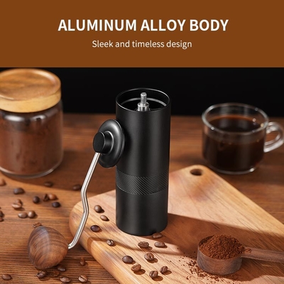 Burr Espresso Stainless Steel Manual Penggiling Kopi Logo DIY Portabel Yang Tepat