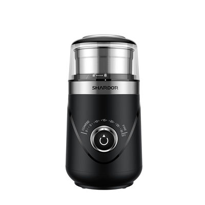 Adjustable Timing Knob Electric Coffee Grinder Satu Tombol Mulai Untuk Bubuk Halus Kasar