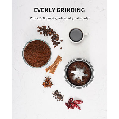 Adjustable Timing Knob Electric Coffee Grinder Satu Tombol Mulai Untuk Bubuk Halus Kasar