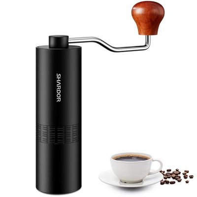 Penggiling Kopi Manual Portabel yang Dapat Disesuaikan, Aluminium Alloy Stainless Steel Burr Grinder